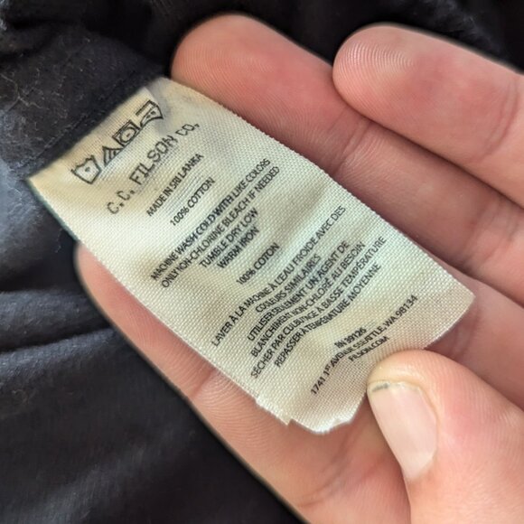FILSON - Drawstring black cotton pants - Sz L - Picture 9 of 10